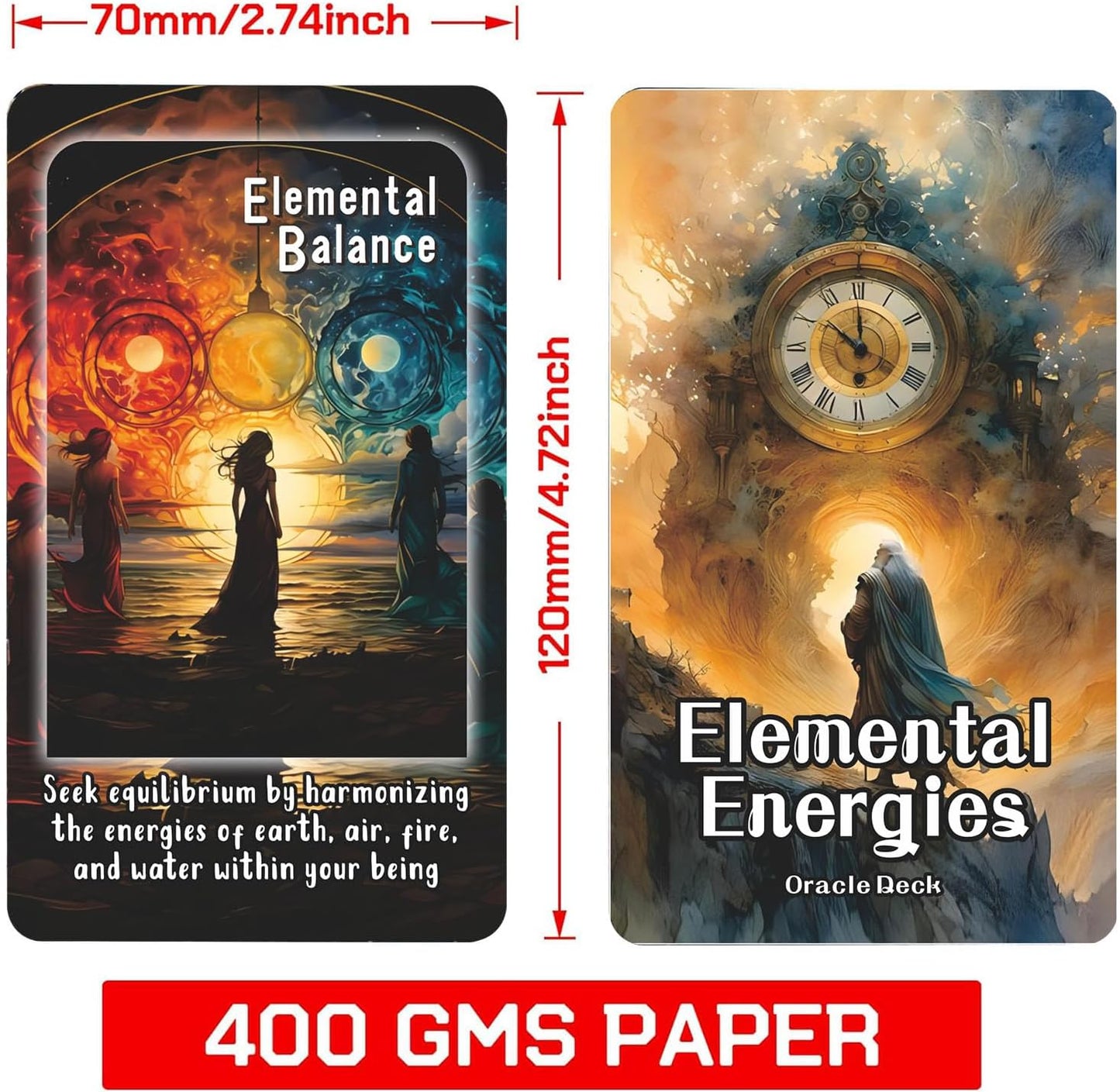 Elemental Energy Oracle Tarot Cards: Harness The Power of Nature for Spiritual Guidance, Oracle Cards, and Tarot Readings for Beginners, clearing Life and karmic influences